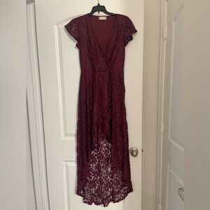 Burgundy Lace Dress